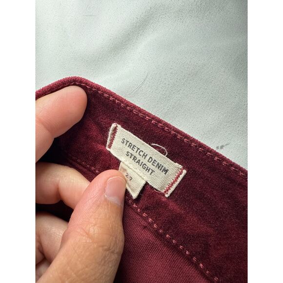Madewll stretch denim straight corduroy zip maroon mini skirt womens 27 y2k - Picture 3 of 7